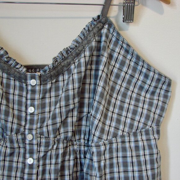 Aerie Blue Plaid Tank Top - Picture 6 of 16